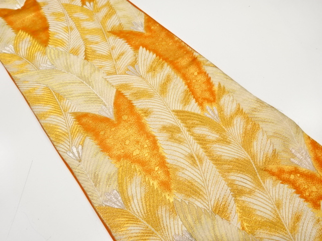 JAPANESE KIMONO / ANTIQUE FUKURO OBI / SILK / WOVEN YOUNG PINE